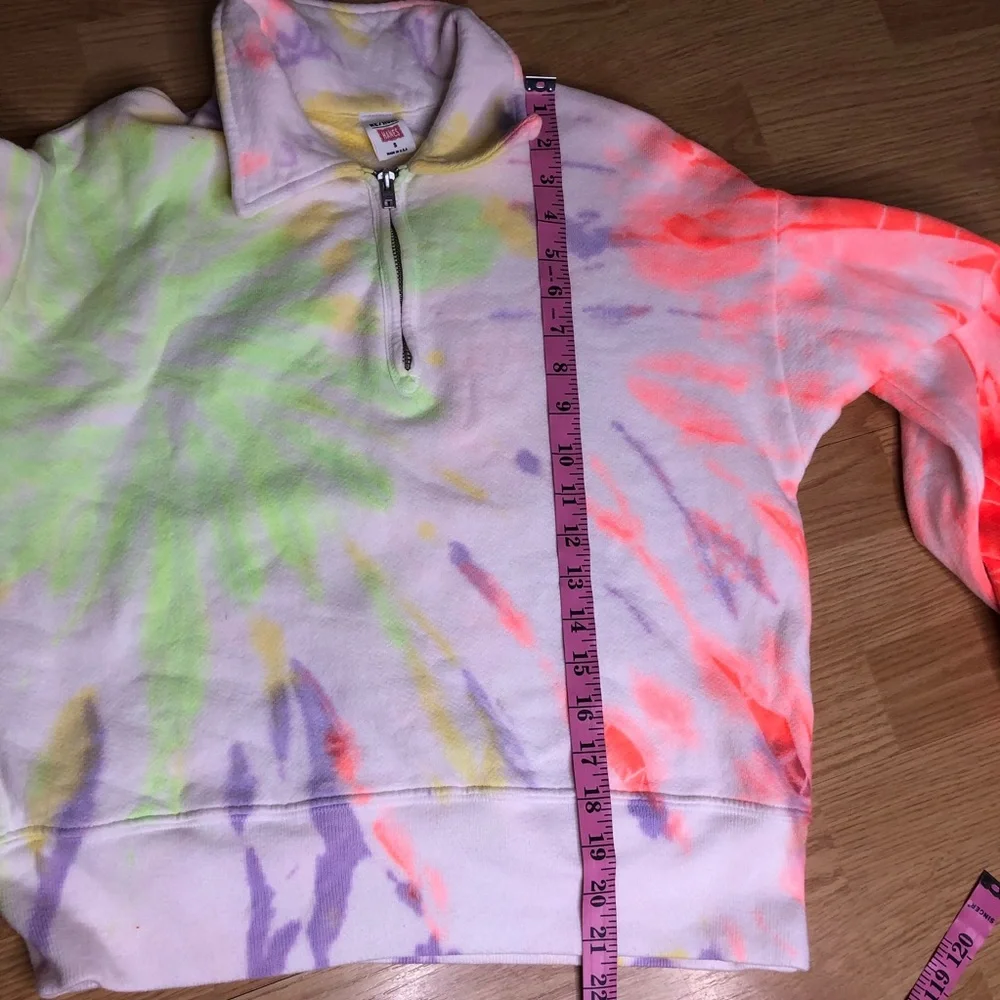 RE/DONE x Hanes 70s Tie-dyed Cotton-Jersey Quarter Zip Sweatshirt - Picture 7 of 8